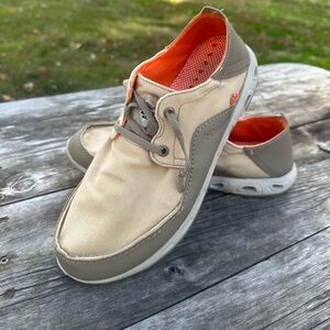 Columbia Bahama Vent PFG Boat Shoes Men’s 8 Wide Tan Orange